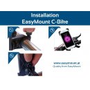 EasyMount C-Bike Fahrrad Handyhalterung, Smartphone Fahrradhalter für Handys von 3,5  bis 6,5 " iPhone 5s / 6 / 6Plus / 7 Samsung Galaxy S5 / S4 / S3 usw